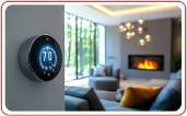 Thermostat install on the side of a wall just off living room of residential home Central Kentucky